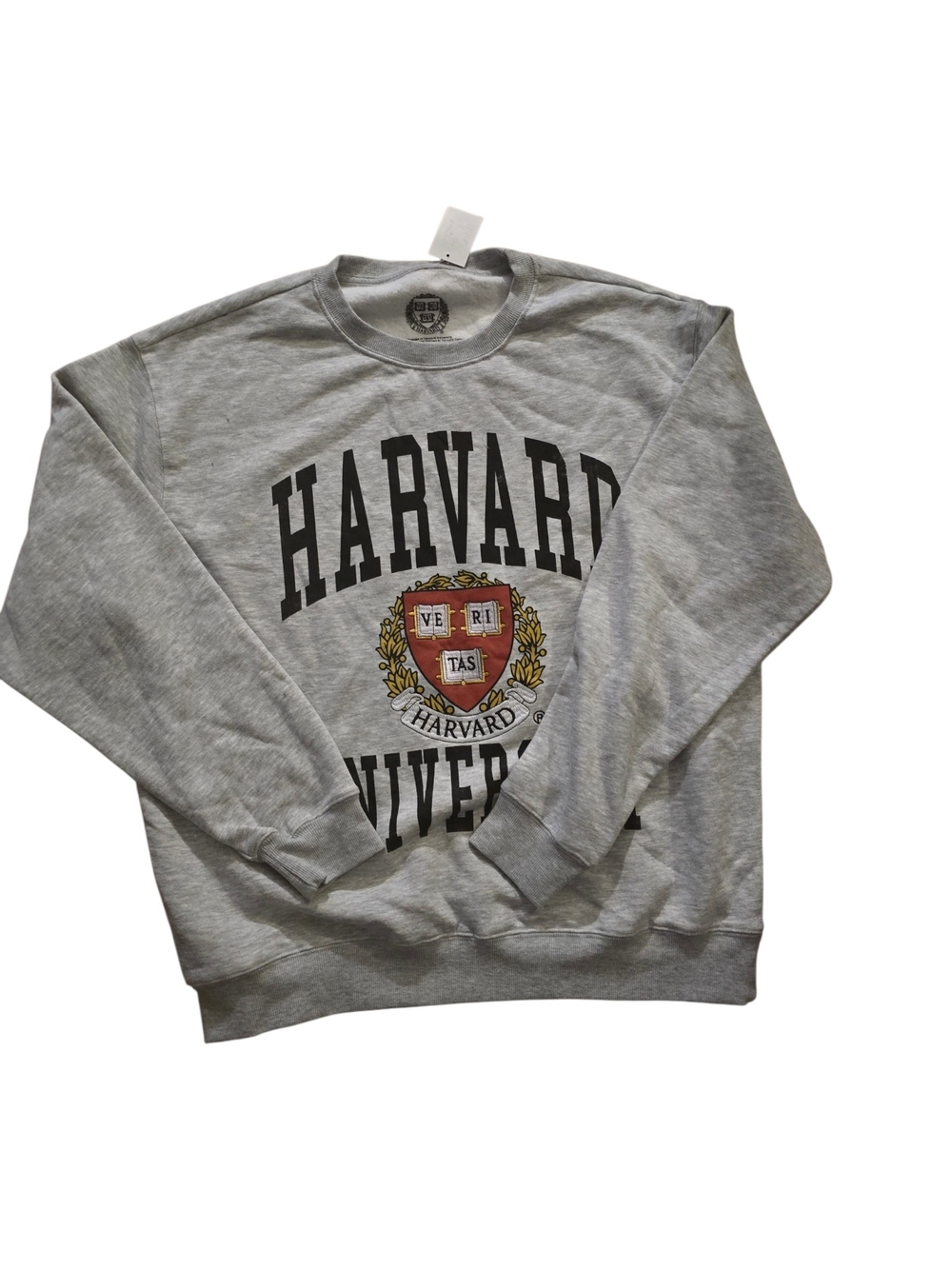 Veritas Gray Crewneck Sweatshirt with Red & Gold Crest